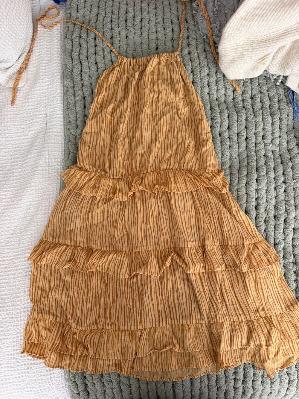 Lulus Downright Darling Halter Mini Dress in Gold - Picture 3 of 4